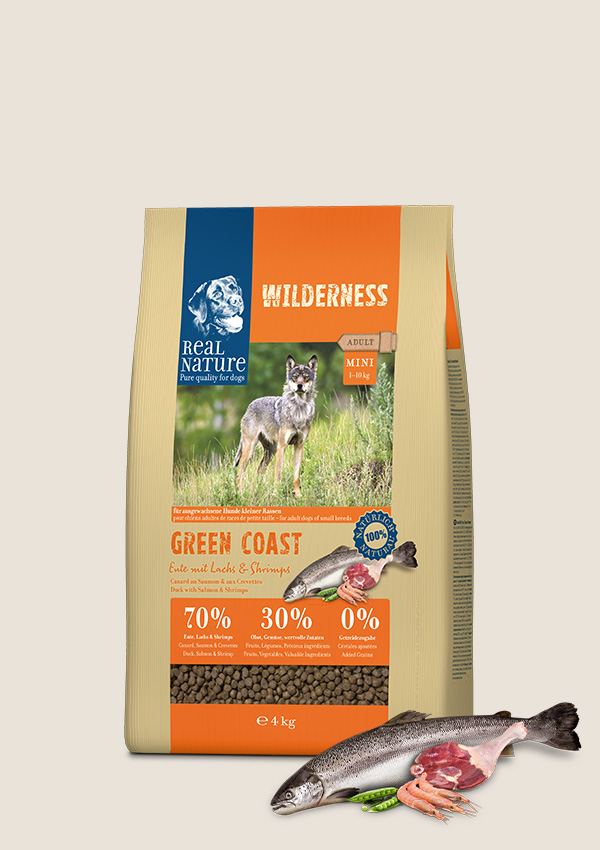 REAL NATURE WILDERNESS GREEN COAST ADULT MINI Ente mit Lachs & Shrimps